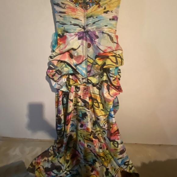 Unique multi colored train prom dress - Picture 7 of 13